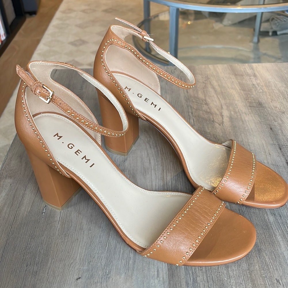 M. Gemi Brown Leather Heeled Sandal